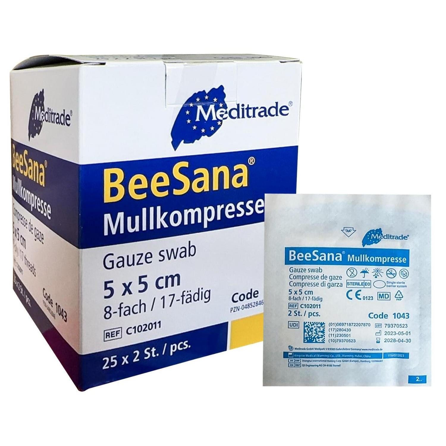 LuxusKollektion Bandagierunterlage Wundkompressen steril Mullkompressen nichtklebend 50 Stück 5 x 5 cm