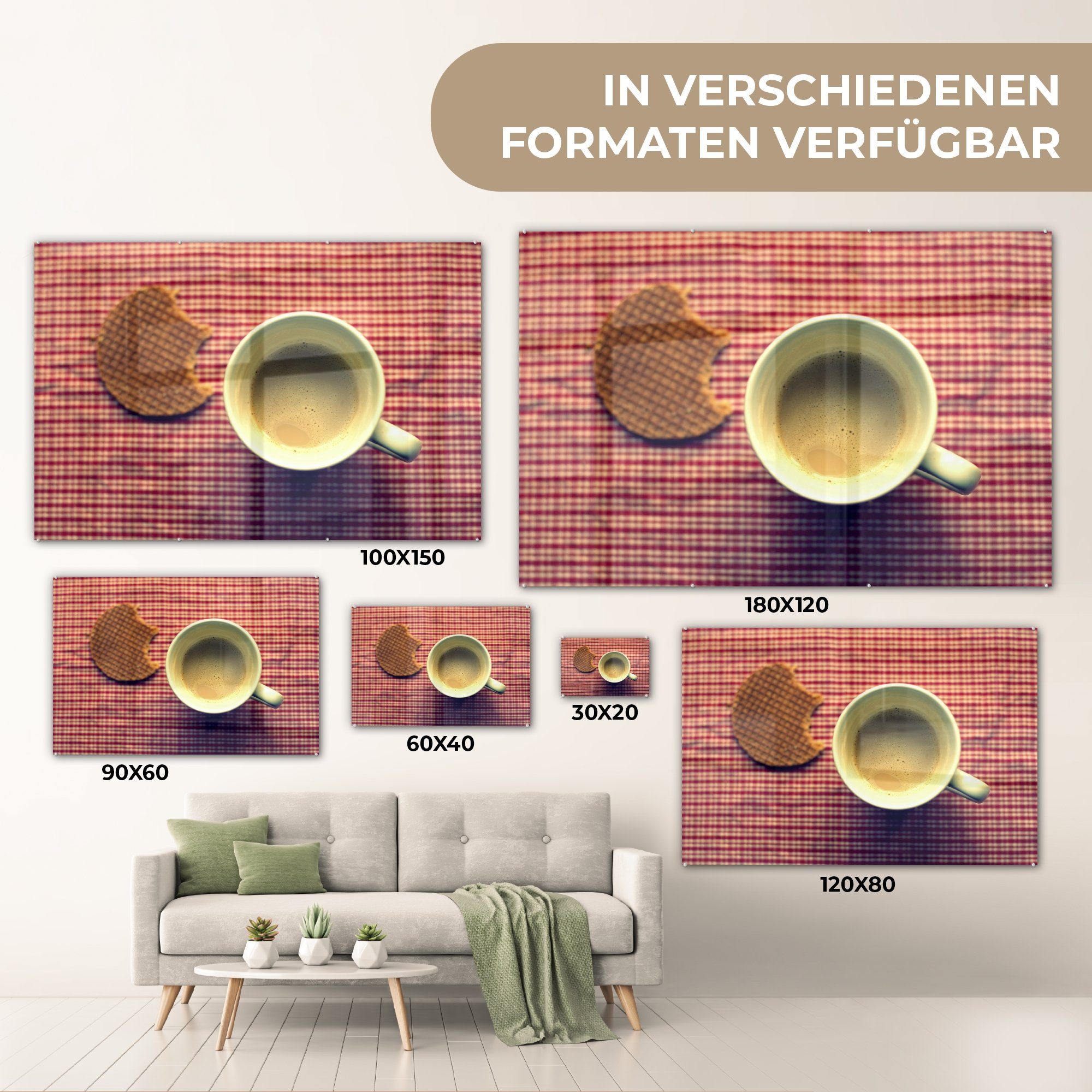 Sirupwaffel Kaffee, Acrylglasbilder MuchoWow Wohnzimmer & (1 Acrylglasbild St), Schlafzimmer mit