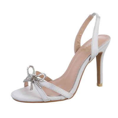 Ital-Design »Damen Abendschuhe Party & Clubwear« High-Heel-Sandalette Pfennig-/Stilettoabsatz Sandalen & Sandaletten in Silber