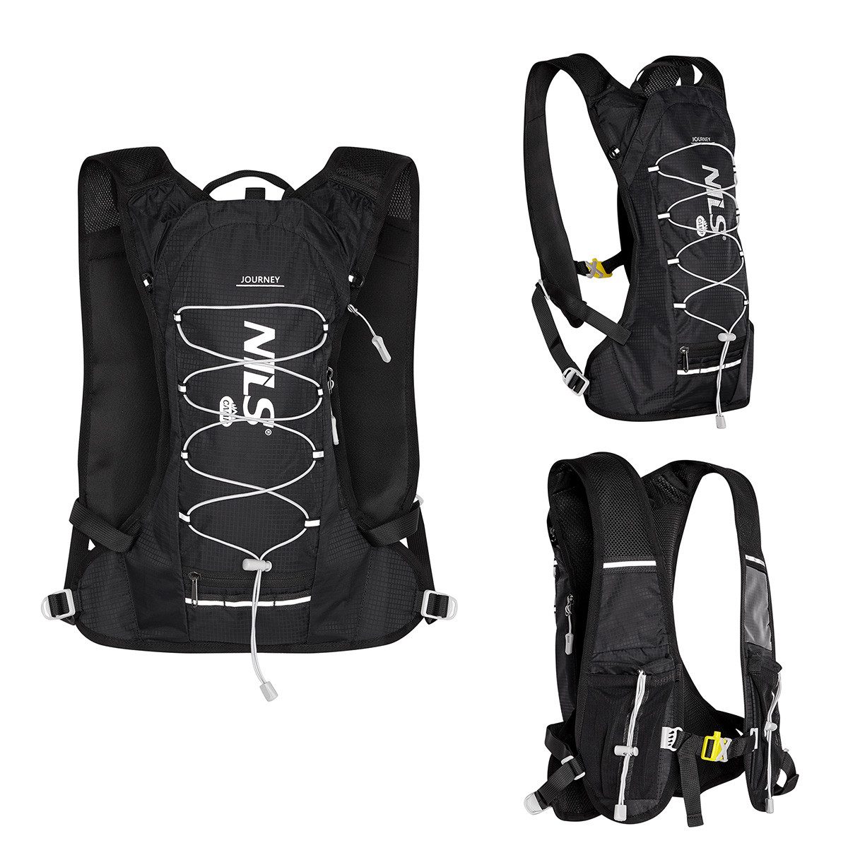 NILS CAMP Sportrucksack Laufrucksack JOURNEY ultraleichter Outdoorrucksack, 6 Taschen und Platz für eine Trinkblase