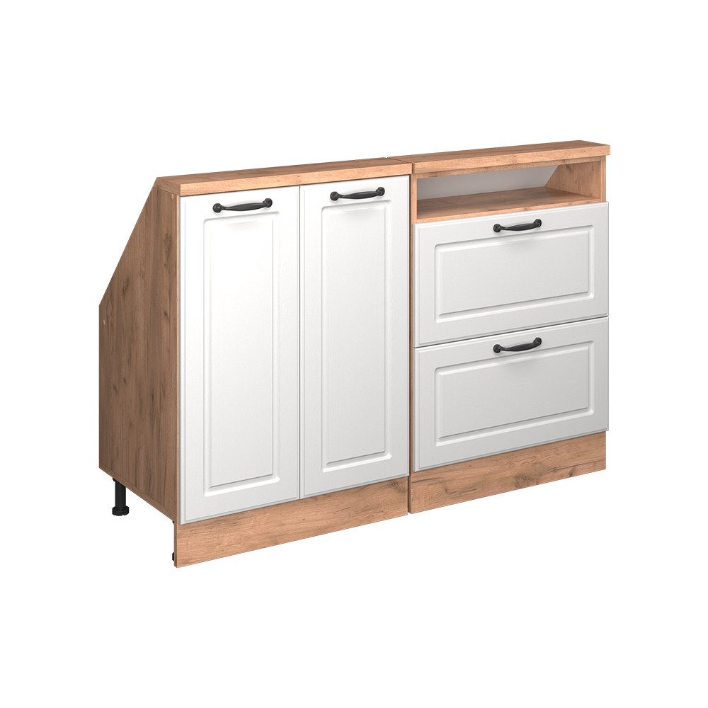 Vicco Unterschrank R-Line, Weiß Landhaus/Goldkraft Eiche, günstig online kaufen