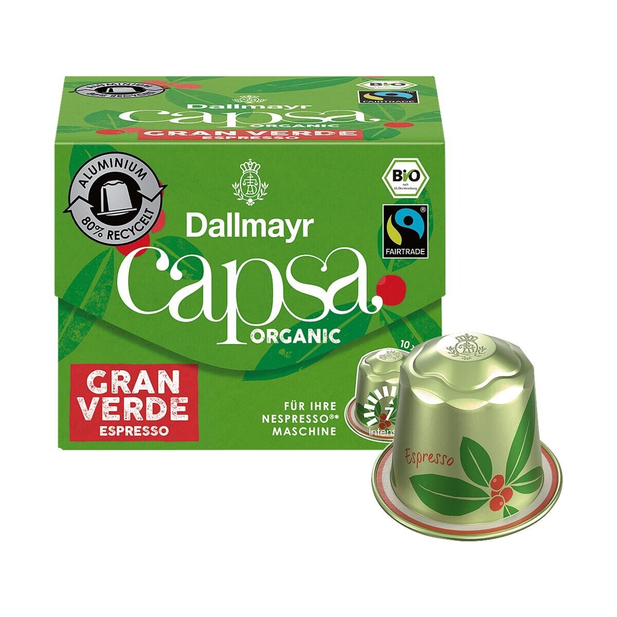 DALLMAYR Kaffee capsa Organic Gran Verde Espresso, 10 Kapseln