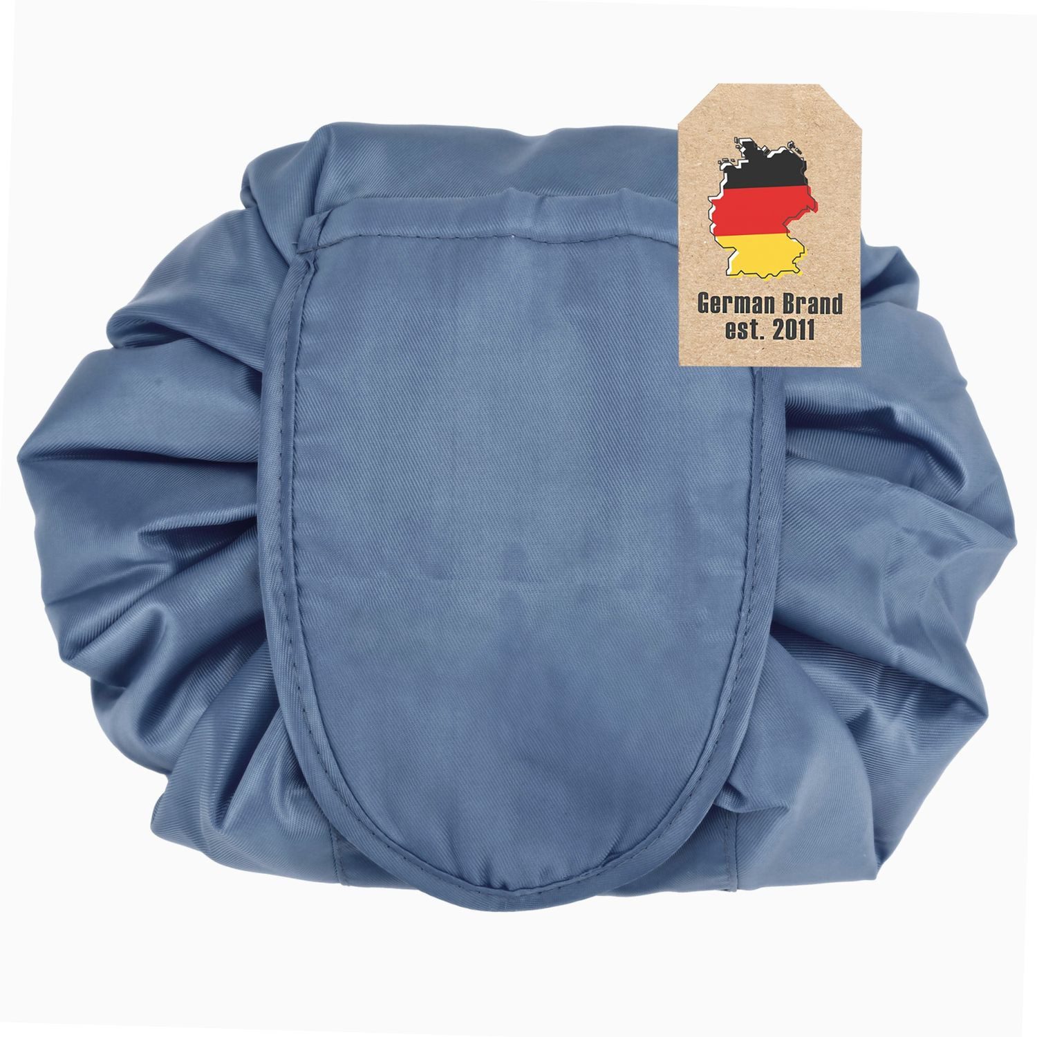 Intirilife Kosmetiktasche (Kulturbeutel mit Kordelzug in DUNKEL GRAU), Runder One Step Kosmetikbeutel Kosmetiktasche