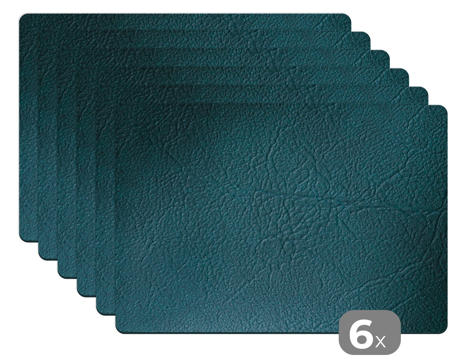 MuchoWow Platzset Leder - Lederoptik/print - Grün - Blau, (6-St), Platzsets günstig online kaufen