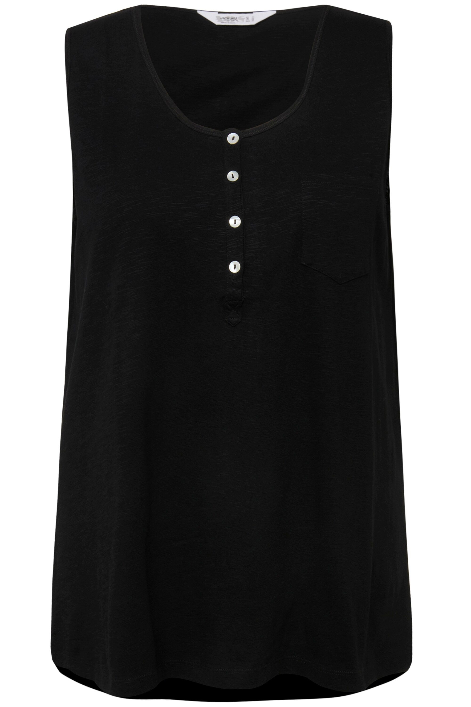 Angel of Style Longtop Top Rundhals Knopfleiste Saum hinten länger günstig online kaufen