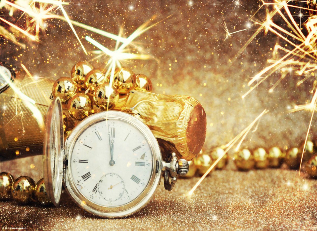 Platzset Tischsets I Platzsets - Silvester - Silvesterdeko - Kurz vor 12 - 12 Stück aus hochwertigem Papier - 44 x 32 cm, (12-St)