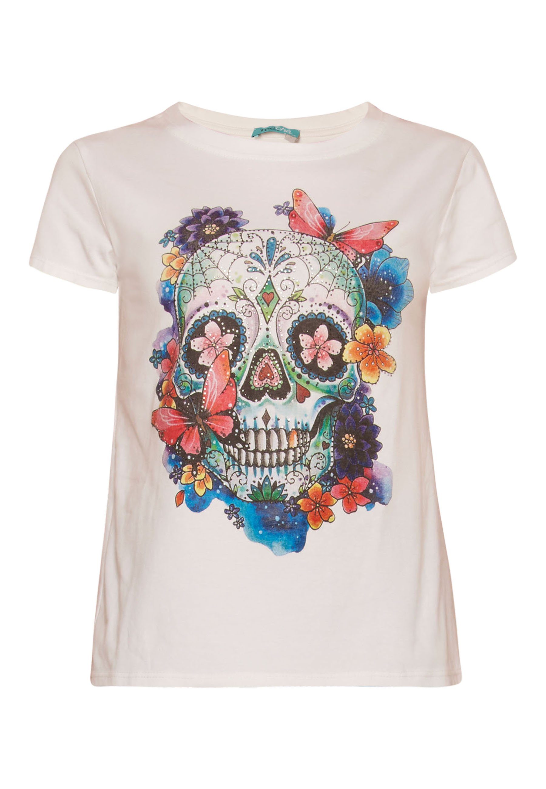 Tooche Print-Shirt T-shirt Blumenkopf