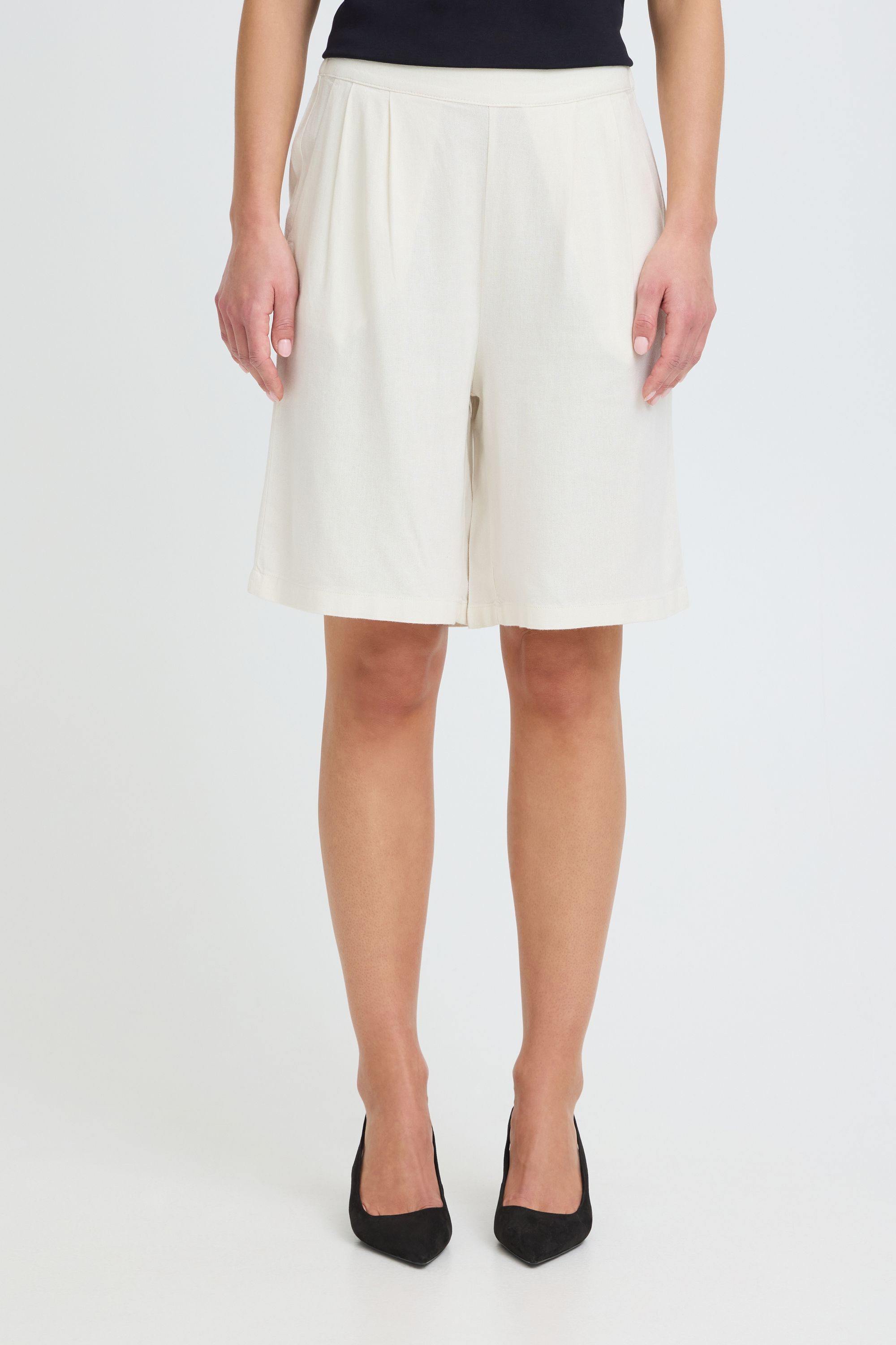 OXMO Leinenhose OXNInna Leinen-Mix-Shorts mit Bundfalten - Loose Fit