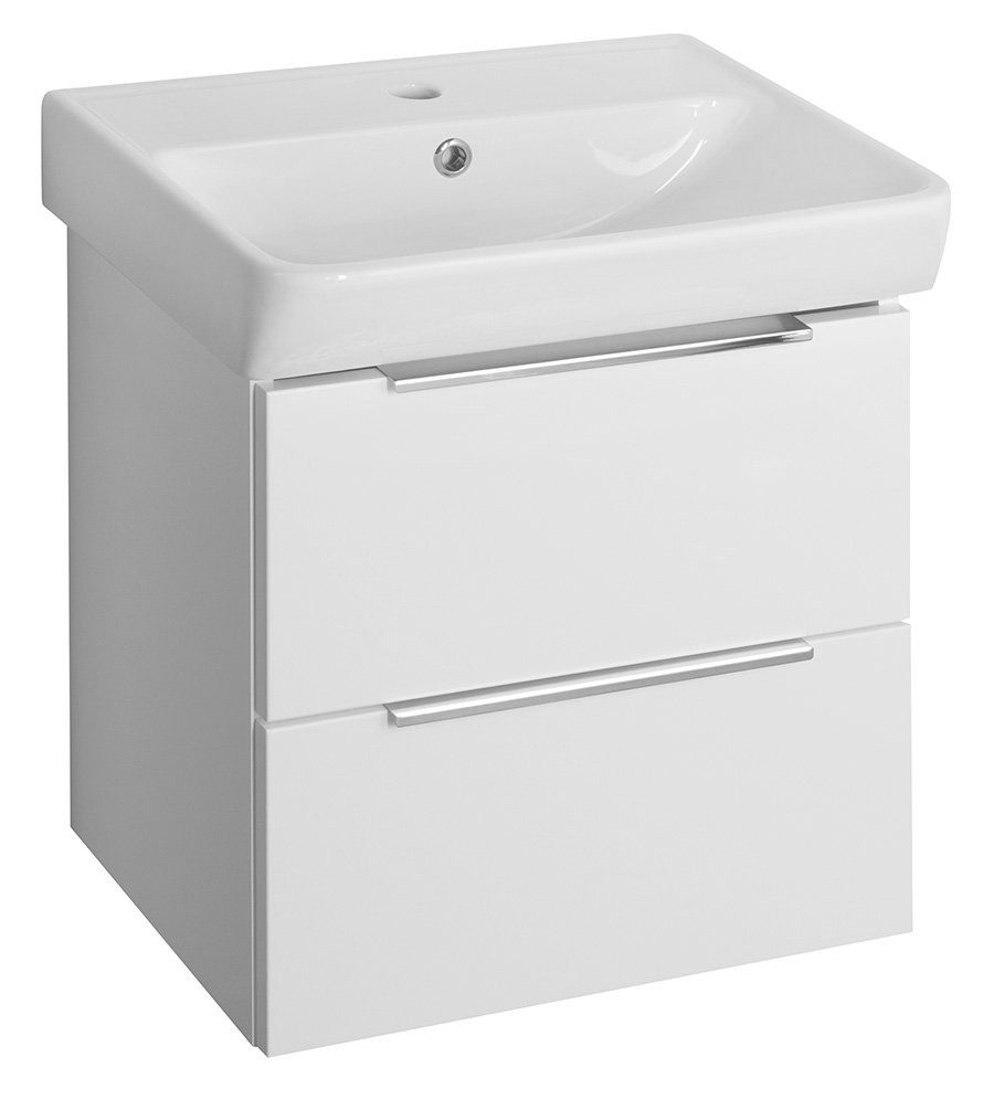 Bruckner Waschbeckenunterschrank NEON Unterschrank mit Waschbecken 50x41,5 cm, weiß Bruckner-501-114-0-SET