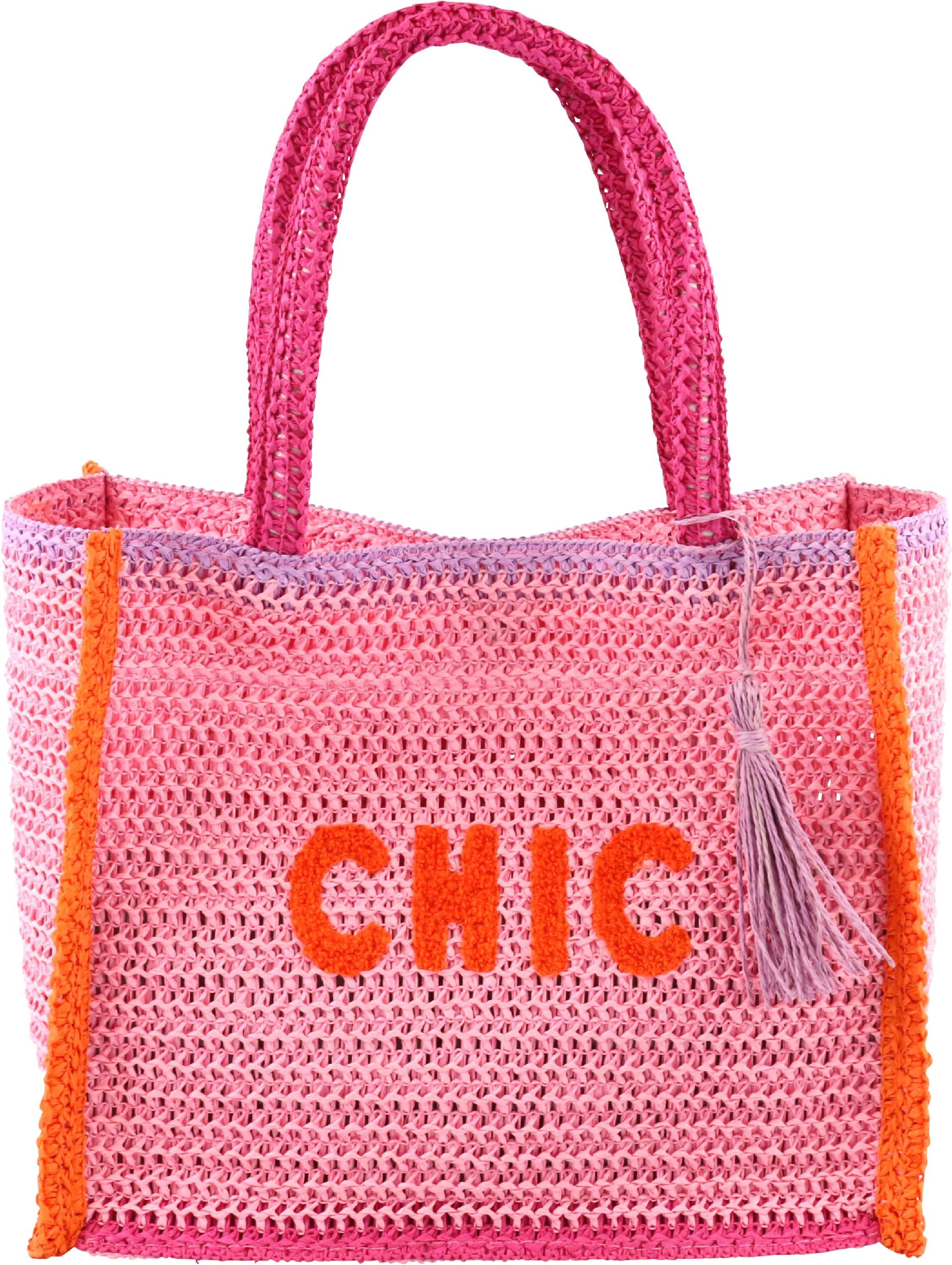 FURNARO Shopper, handgeflochtene Struktur aus Naturmaterial