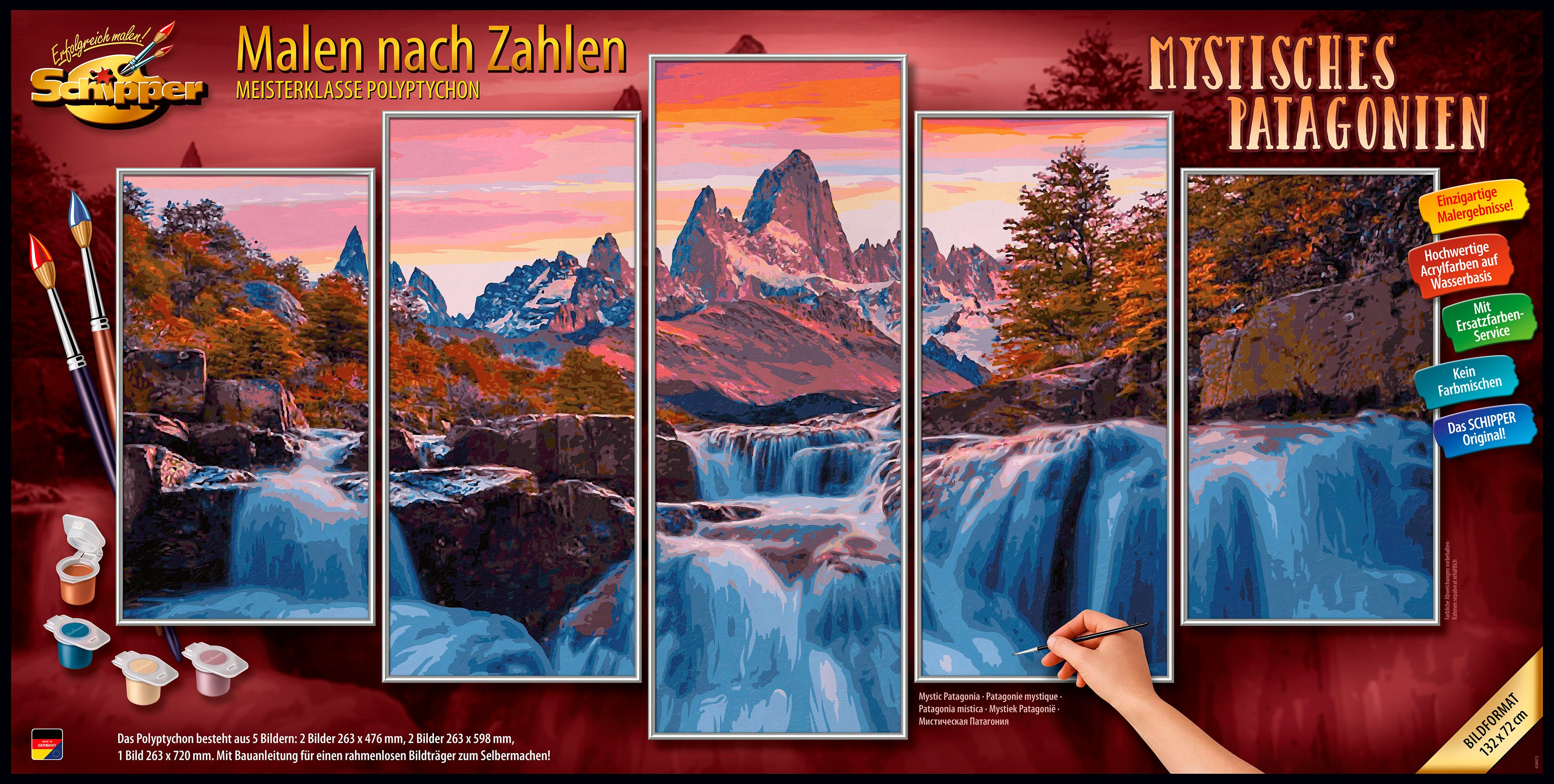 Schipper Malen nach Zahlen Meisterklasse Polyptychon - Mystisches Patagonien, Made in Germany