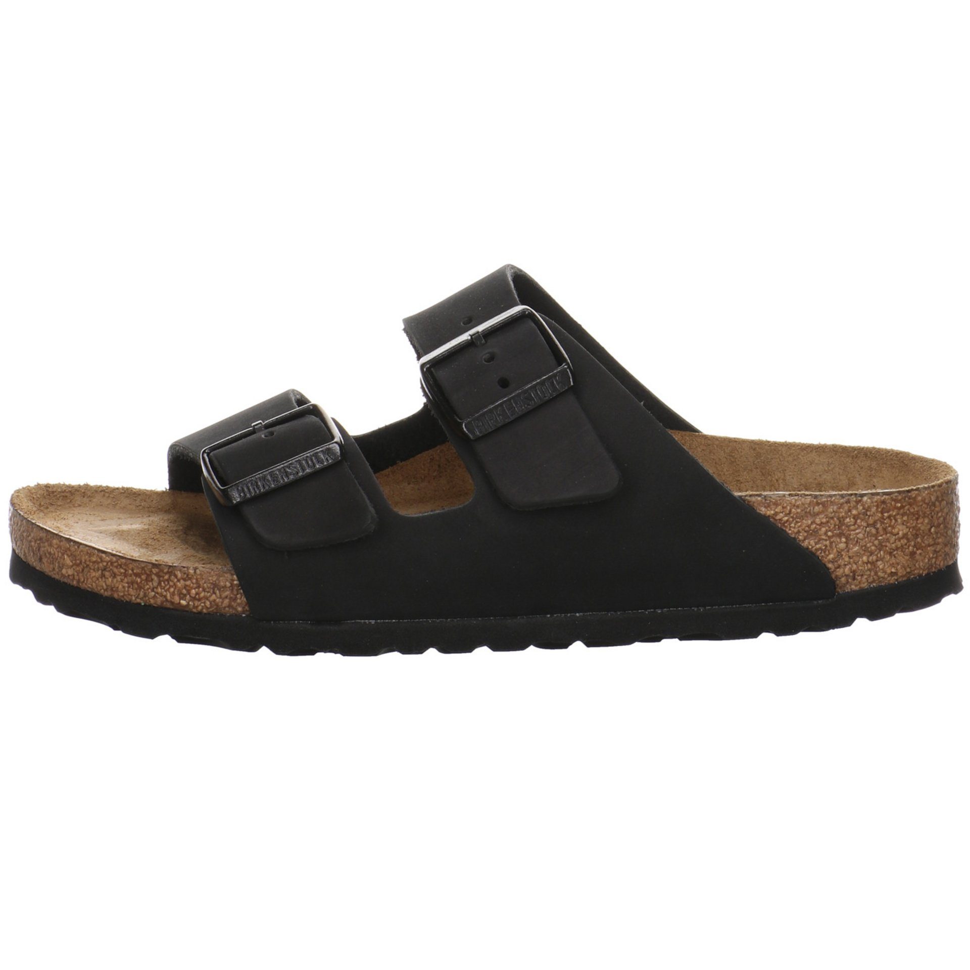 Birkenstock Damen Pantoletten Sandalen Arizona dunkel Pantolette Fettleder schwarz Hausschuh