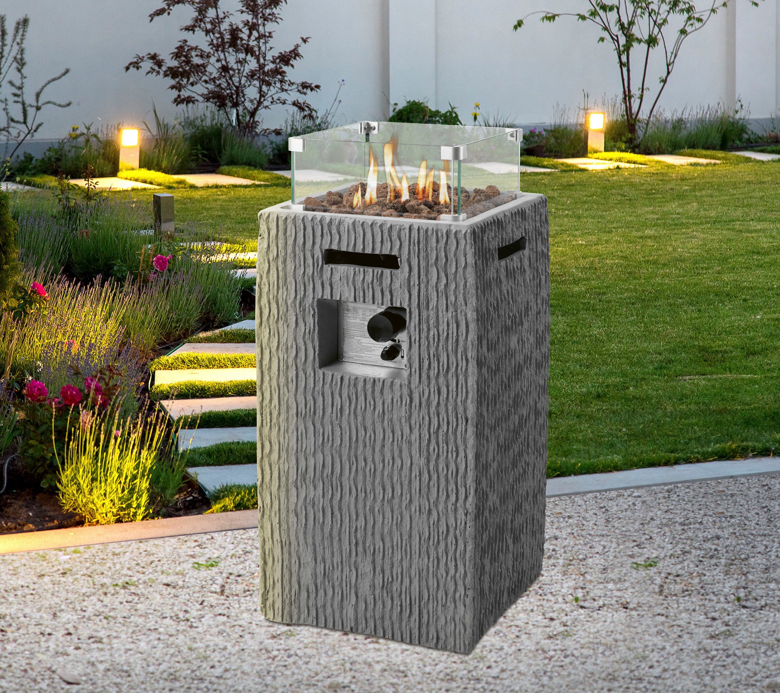 Tepro Feuerstelle Brighton, BxLxH: 40x40x90 cm, 13 kW