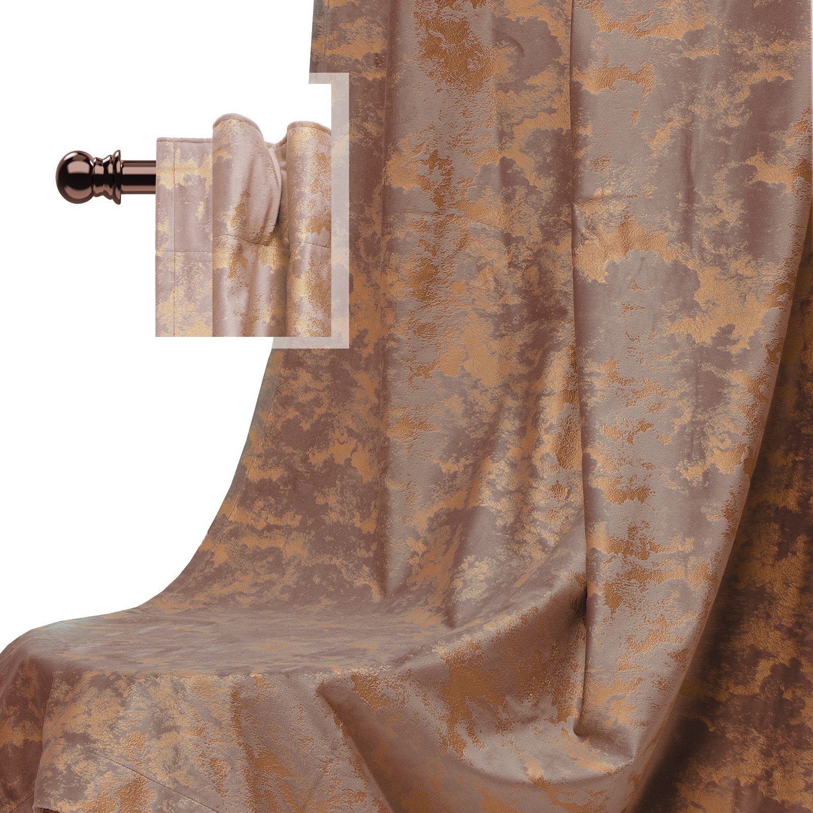 BTTO V&G Verdunkelungsvorhang Gardinen-Sets 2St, Samt Multifunktionsband mi günstig online kaufen