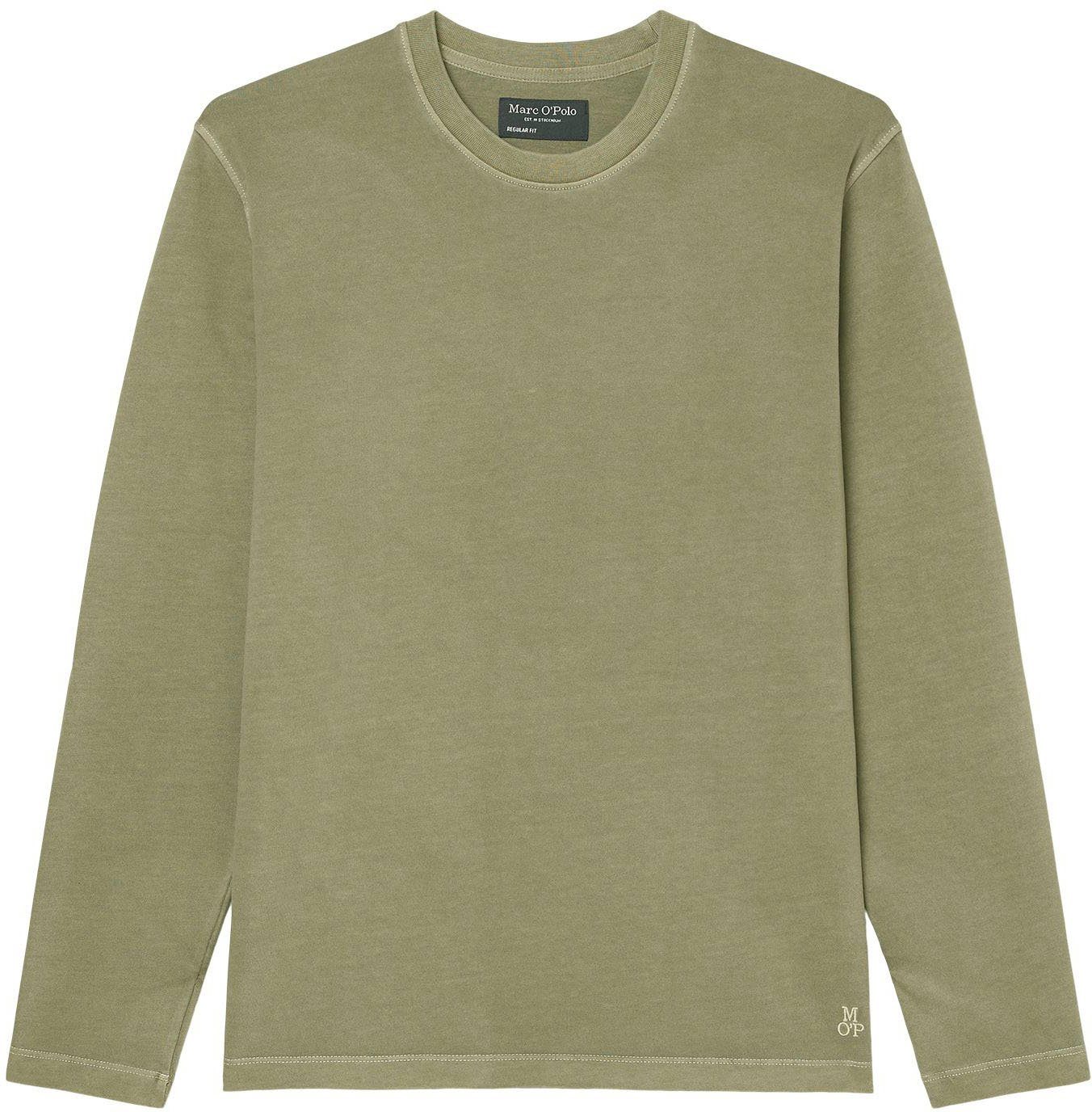 Marc O'Polo Langarmshirt T-shirt, long sleeve, crew neck, embroidery olive