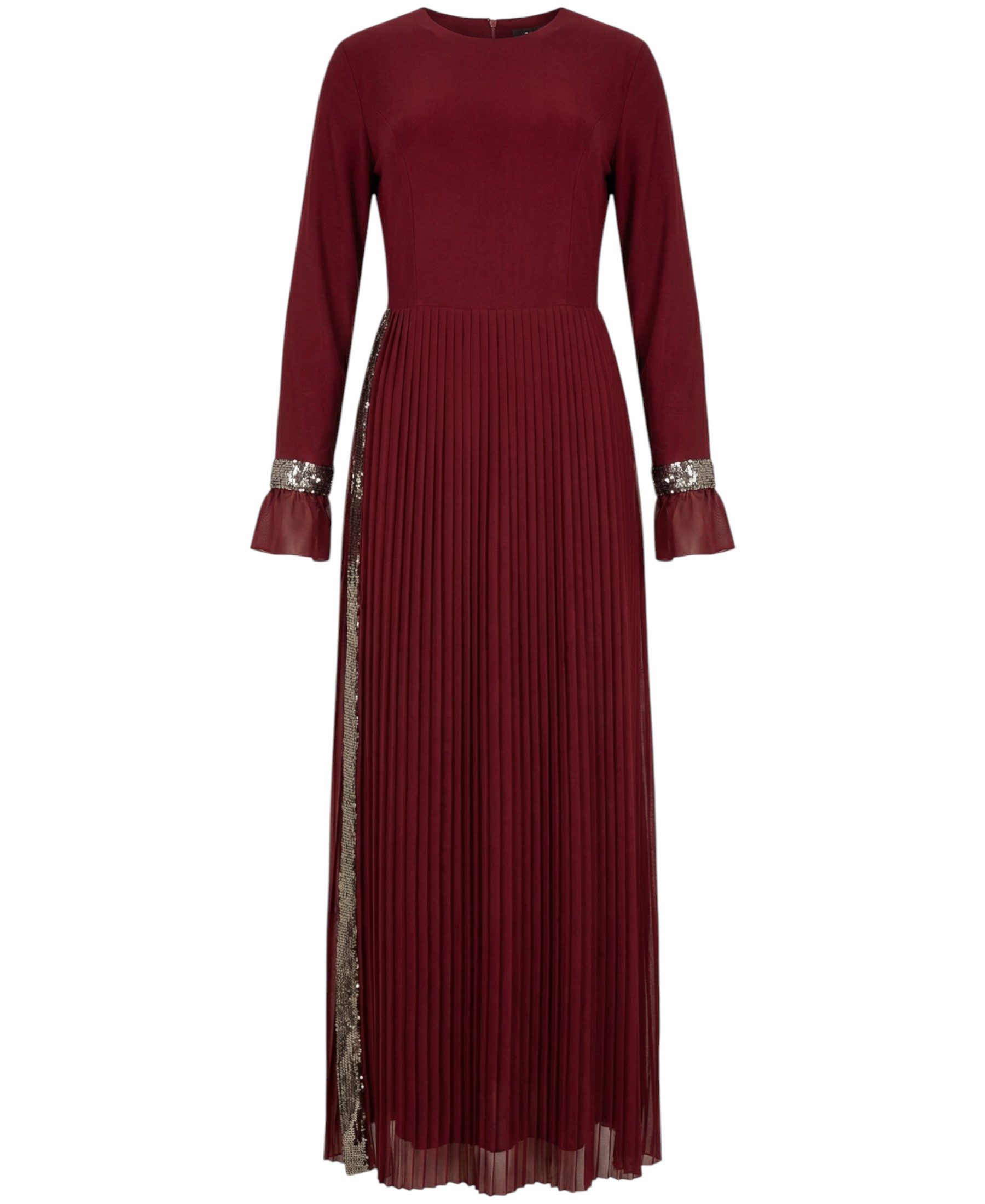 Modavitrini Maxikleid Damen Hijab Abendkleid mit Pailletten Modest Abiye Abaya (EYLÜL) Faltendetail Rock