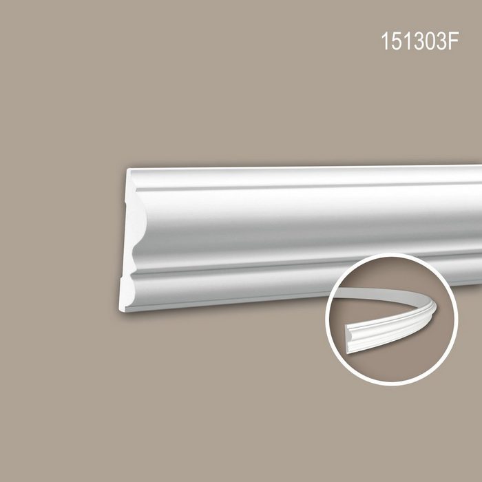 Profhome Flexprofil 151303F (Profilleiste 1-St. Flexible Wandleiste Stuckleiste Zierleiste 2 m) weiß vorgrundiert