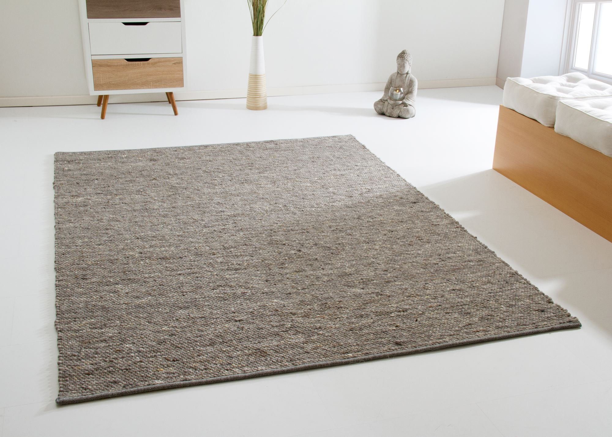 Steffensmeier Wollteppich Gabun mit Fusselstopp, Rechteckig, günstig online kaufen