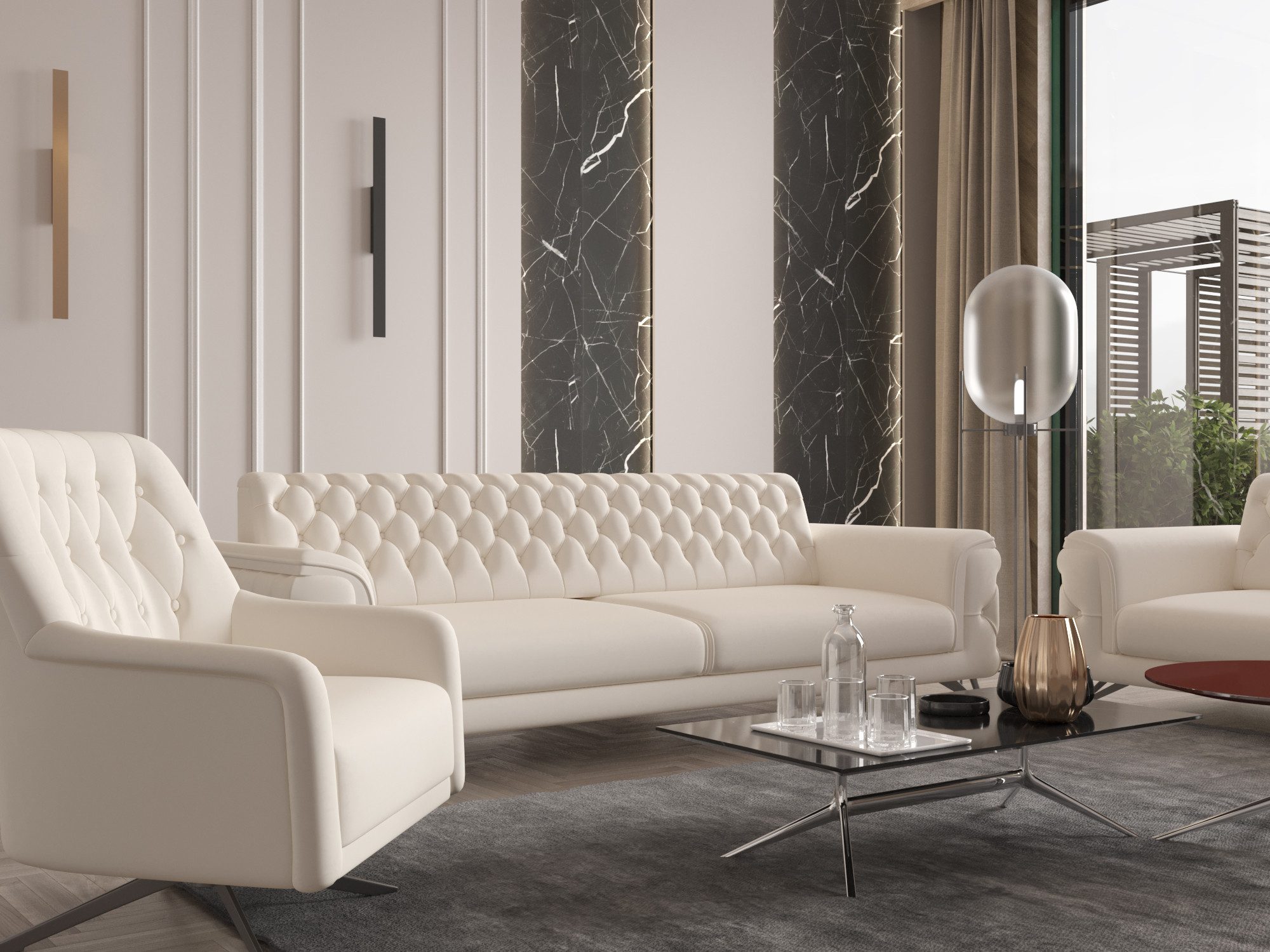 Möbeldreams Sofa Alina Living Kombi-Set Chesterfield günstig online kaufen