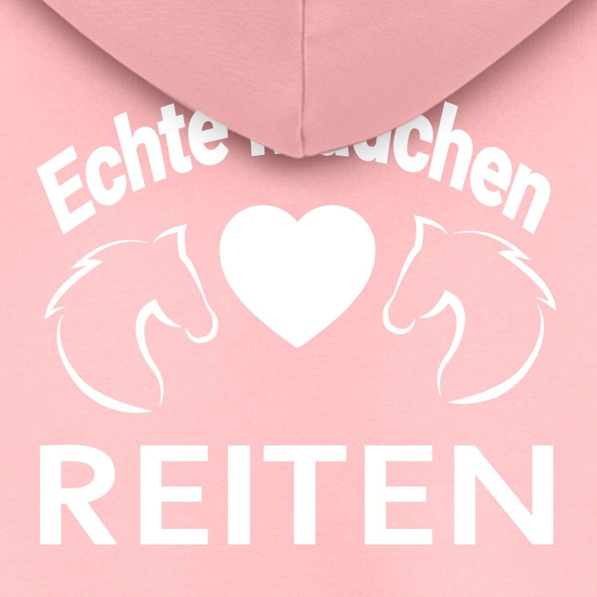 Spreadshirt Sweatjacke Echte Mädchen Reiten Pferdeliebe Kinder Premium Organic Zip Hoodie (1-tlg)