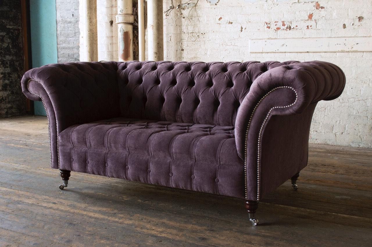 Xlmoebel Chesterfield-Sofa Neues lila Sofa im Chesterfield-Design, 2-Sitzer, modernes, Hergestellt in Europa