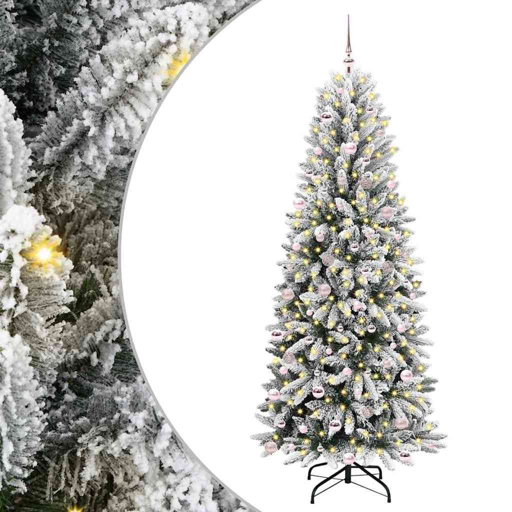 vidaXL LED Baum Künstlicher Weihnachtsbaum mit 300 LEDs mit Ständer Weiß 240 cm