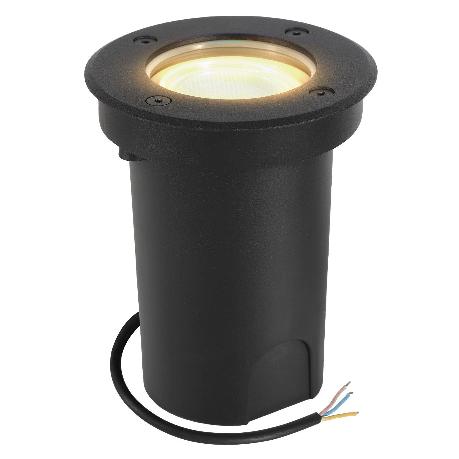 Clanmacy Gartenstrahler 3W LED Bodenleuchte Schwenkbar Außen Bodenlampe IP67 Schwarz Gehäuse