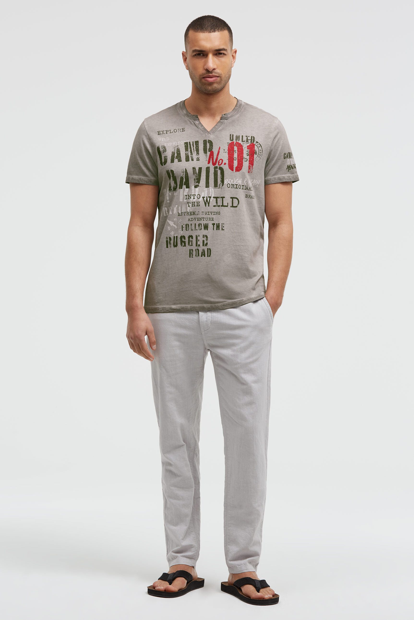 CAMP DAVID Rundhalsshirt aus Baumwolle