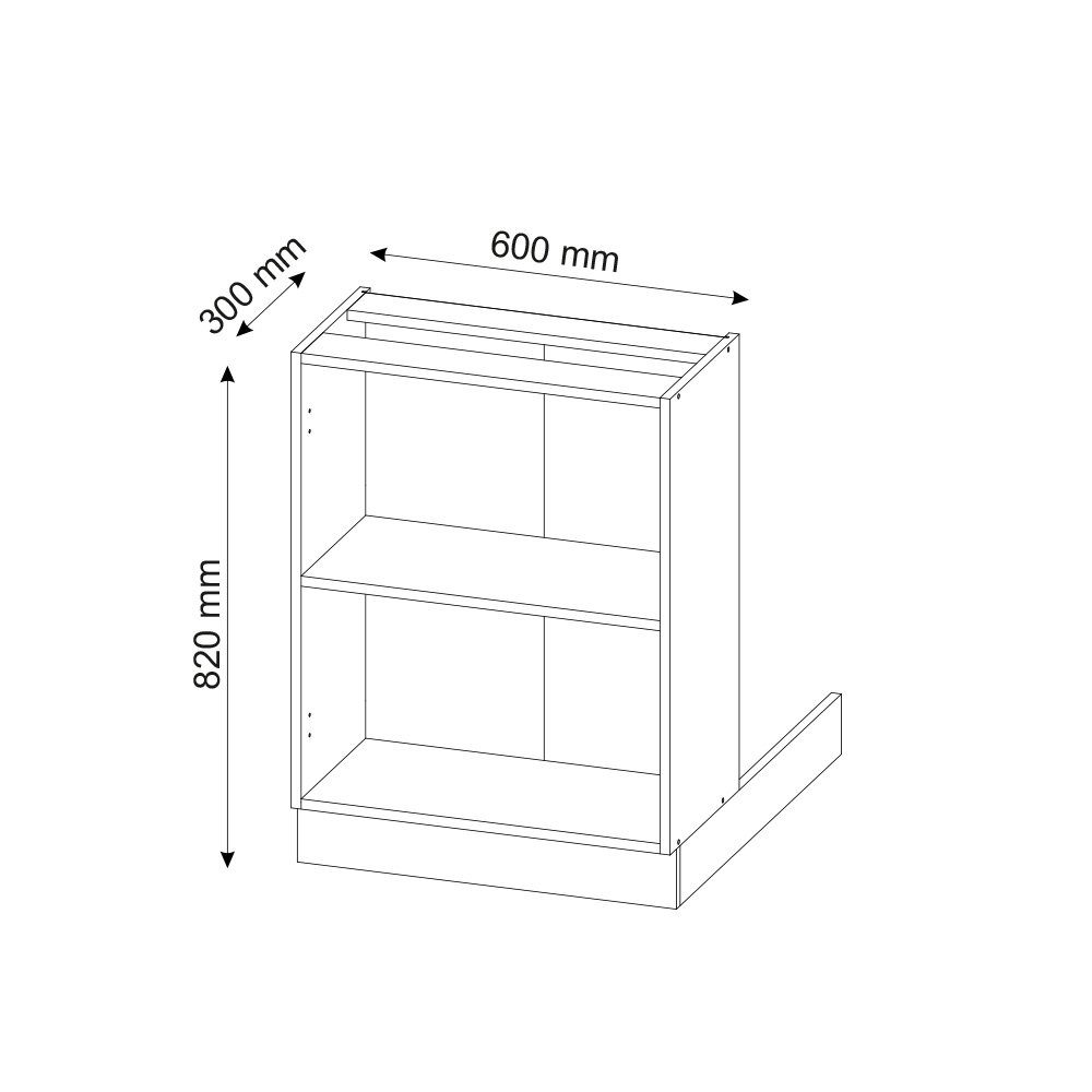 Vicco Unterschrank Fame-Line, Anthrazit, 60 cm ohne Arbeitsplatte (1-St)