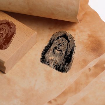 Dekolando Stempel Motivstempel Tibet Terrier Stempel Hund Holzstempel 40 x 48 mm