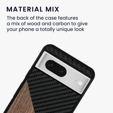 kwmobile Handyhülle Hülle für Google Pixel 8, Holz Handy Schutzcase - Handy Case Schutzhülle - Smartphone Cover