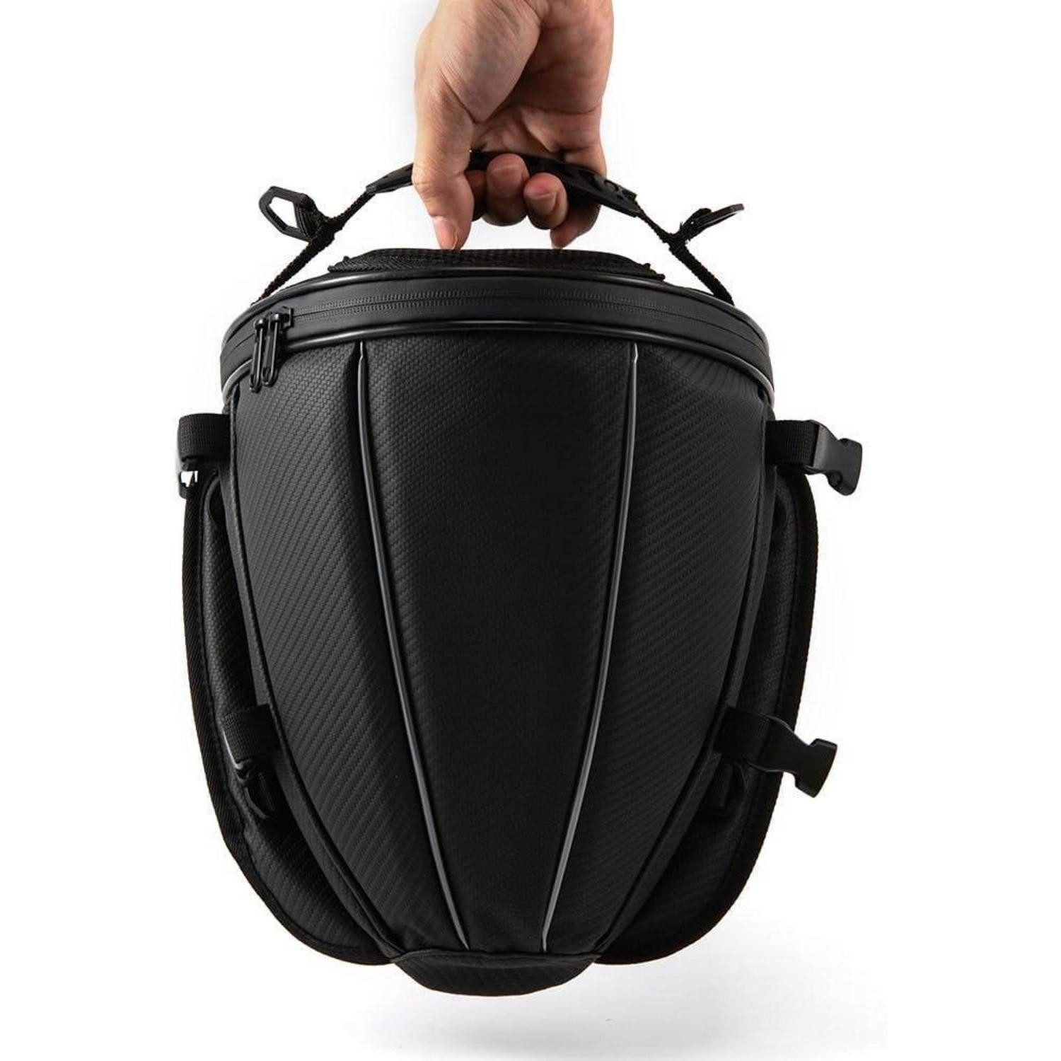 LuxusKollektion Satteltasche Motorrad Hecktasche Satteltasche Tankrucksack Kohlefaser Schwarz – Bild 3 von 5