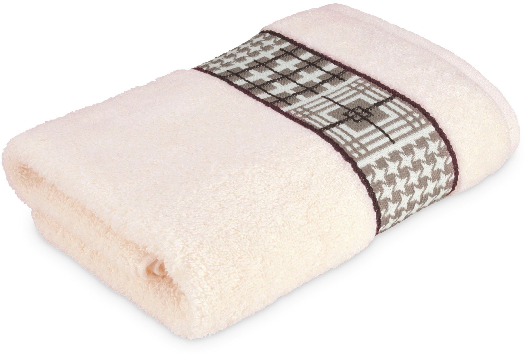 Möve for frottana Badetuch Fjord, Walkfrottier (1-St), mit tollem Uni Karo günstig online kaufen