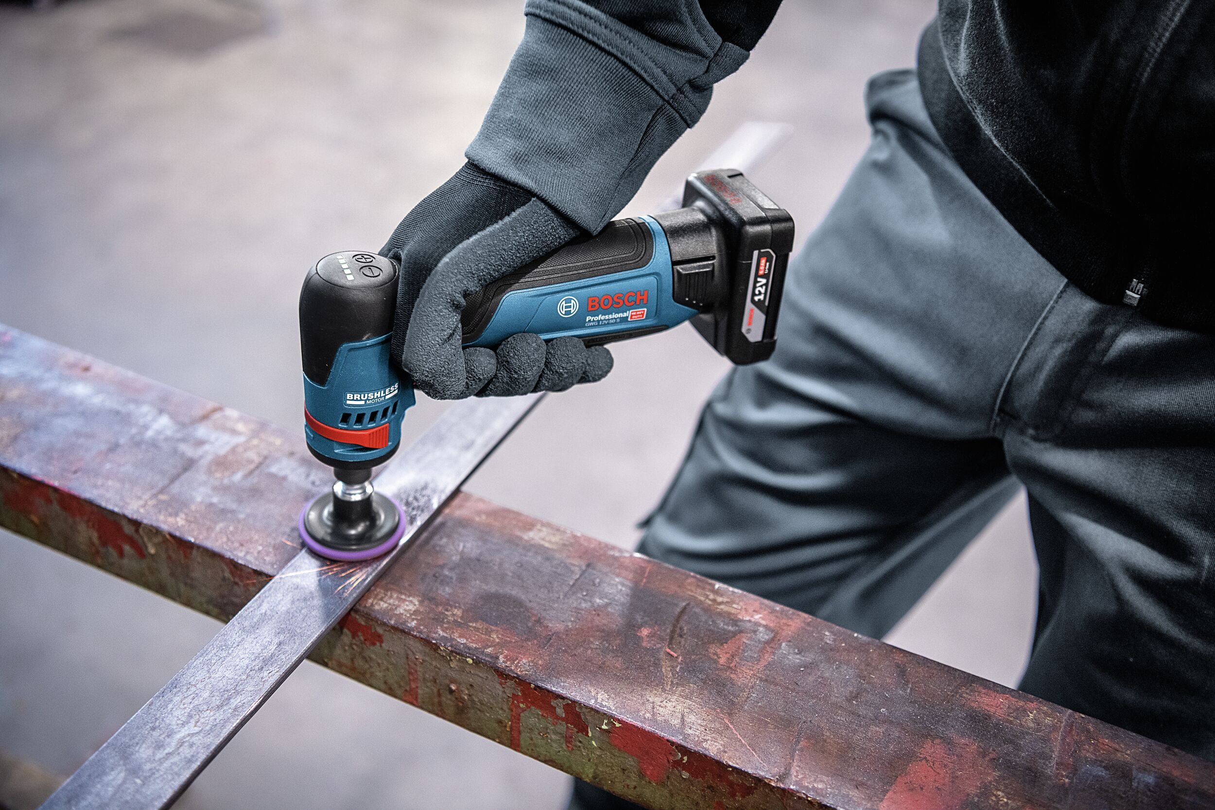 BOSCH Akku-Geradschleifer GWG 12V-50 S, max. 15000 U/min, Ohne Akku - im Karton