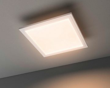 casa NOVA LED Deckenleuchte COLORES, 1-flammig, 45 x 45 cm, Weiß, Kunststoff, Anpassung der Farbtemperatur, Dimmbar, Memory-Funktion, RGB-Farbwechsel, LED fest integriert, Tageslichtweiß, Neutralweiß, Warmweiß, LED Deckenlampe, Smart-Home-fähig, mit Fernbedienung