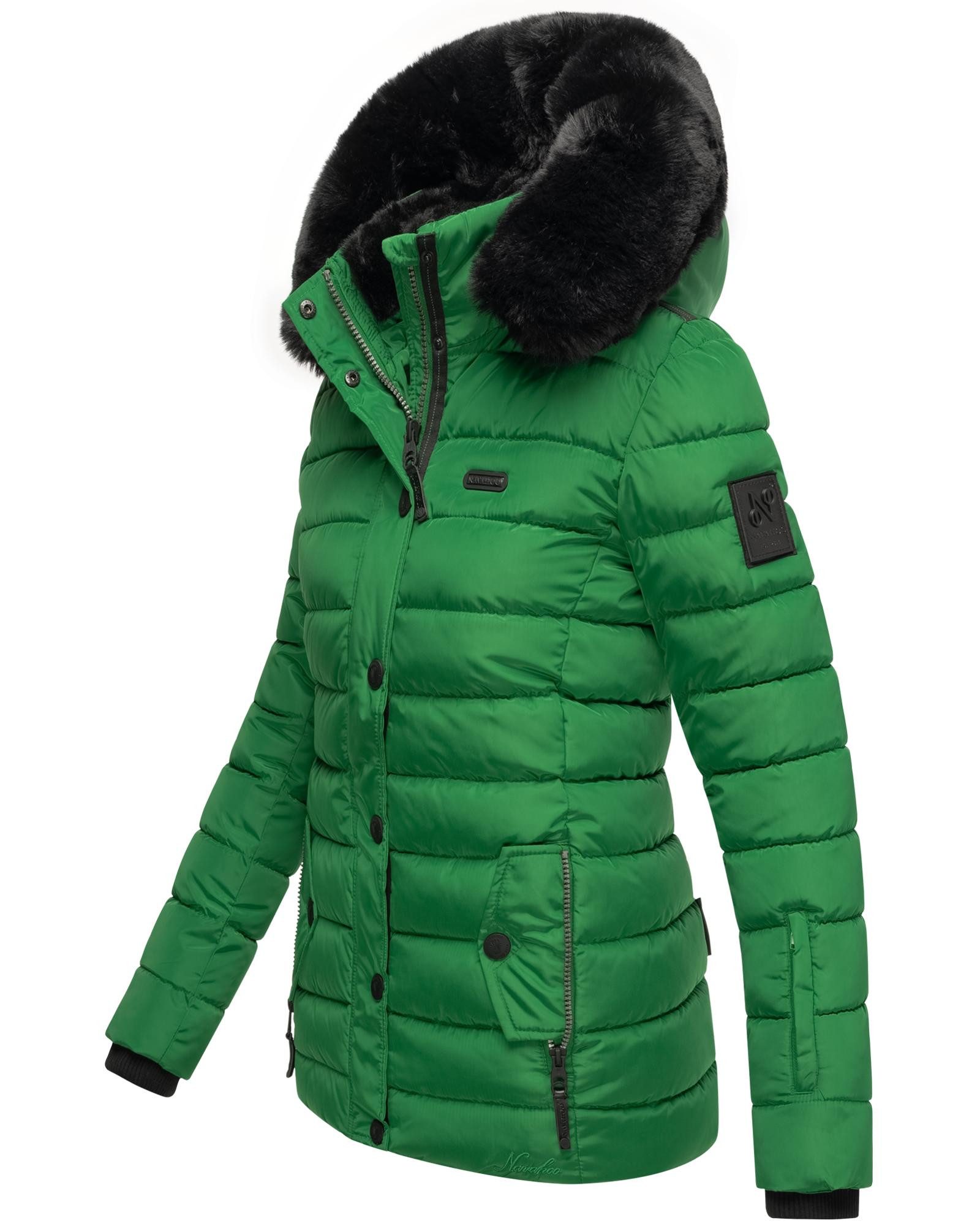 Navahoo Steppjacke Milianaa Edle Winterjacke mit weicher Kunstfell-Kapuze – Bild 2 von 5