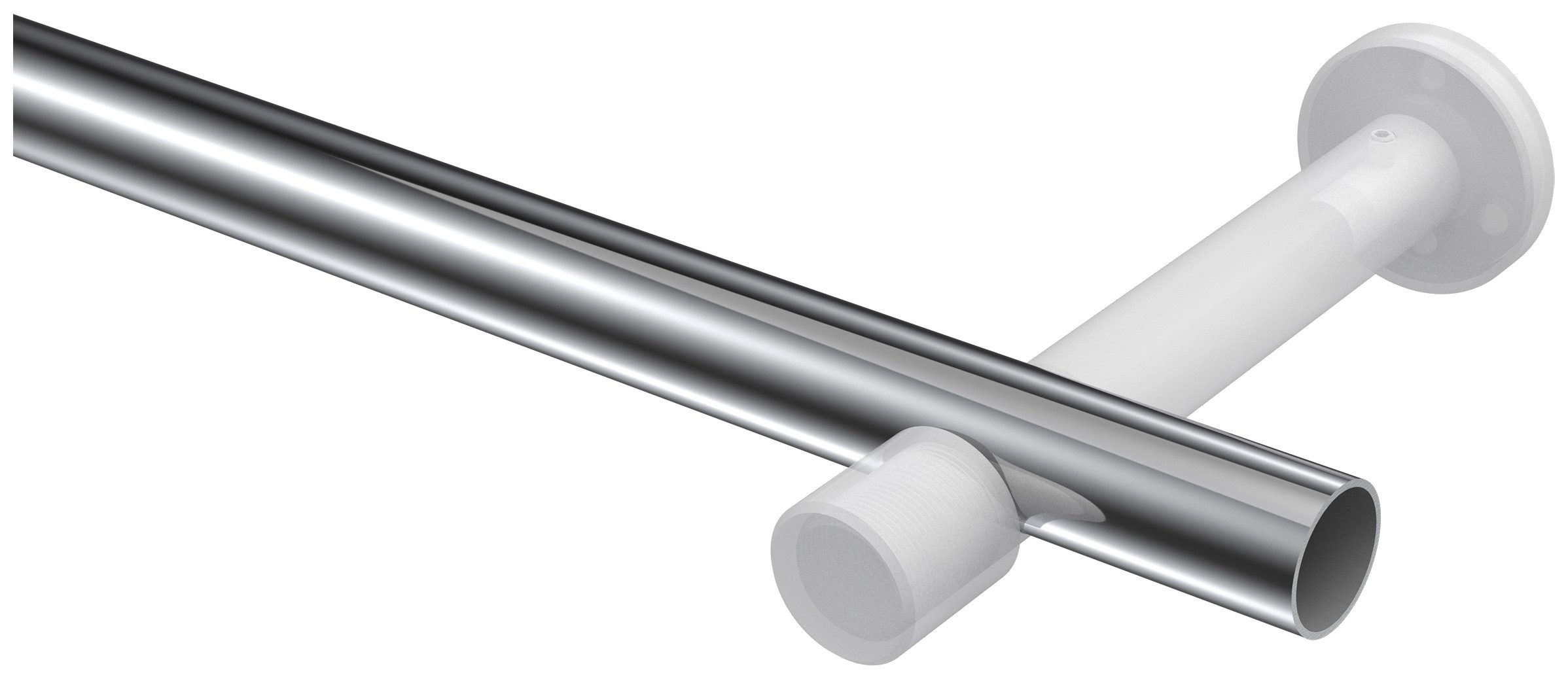 INTERDECO Gardinenstange Prestige Sitra, Ø 20 mm, 1-läufig, Fixmaß, kürzbar, Wandmontage, Deckenmontage, Metall, Chrom