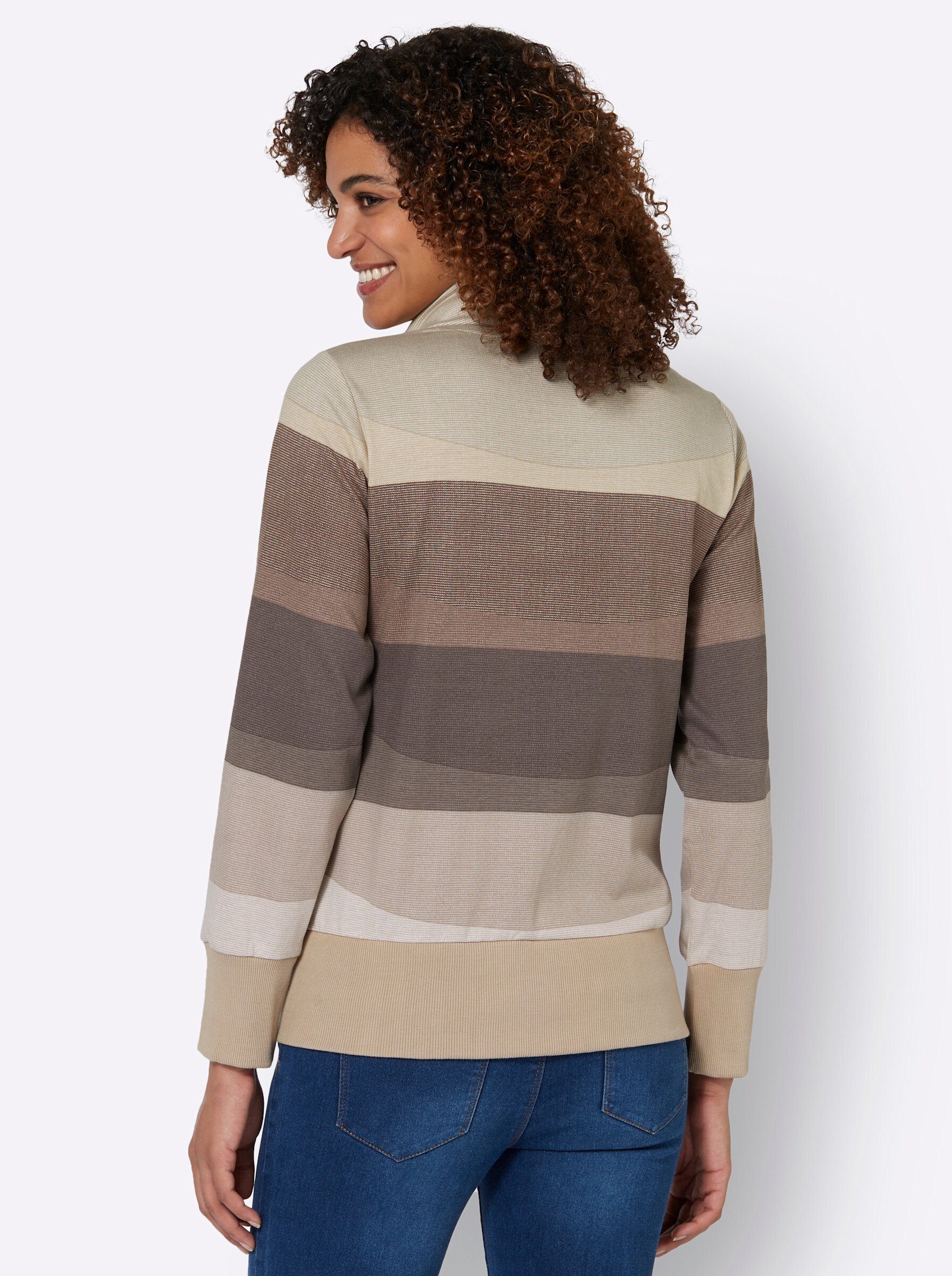 beige-schoko-geringelt Sweater WITT WEIDEN