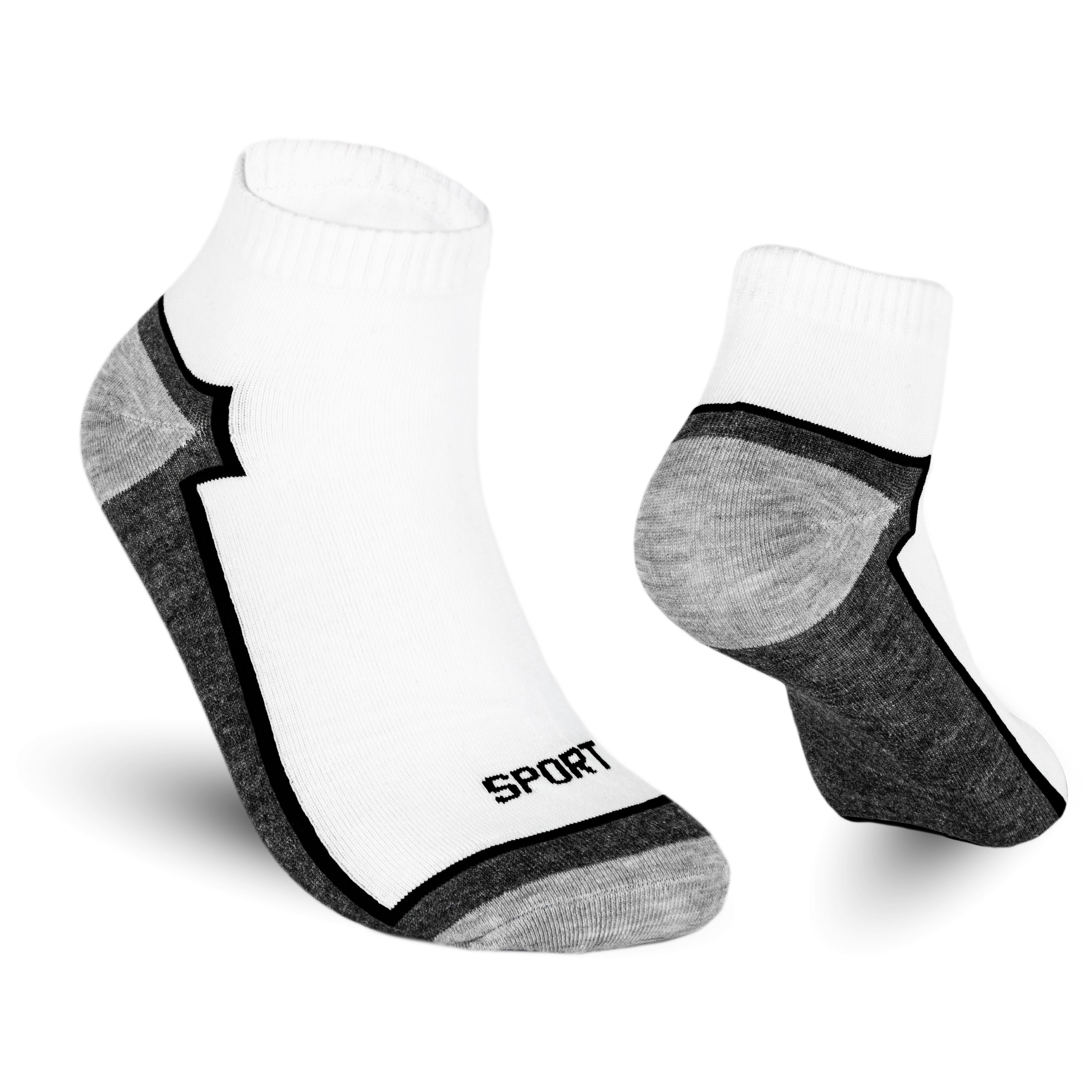 TEXEMP Sneakersocken 6 Kurzsocken Socks Baumwolle Weiß (Packung, Füßlinge Damen Freizeit Sneaker Sport 18 Paar & Robust & Socken 6-Paar) bis Herren Langlebig
