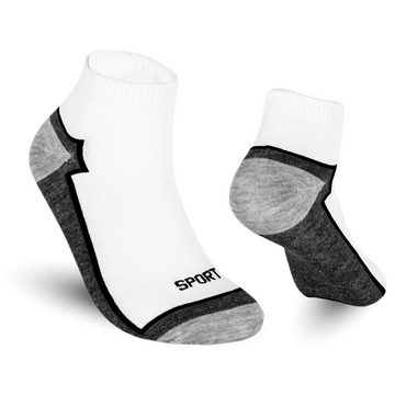 TEXEMP Sneakersocken 6 bis 18 Paar Sneaker Socken Herren & Damen Baumwolle Weiß Sport (Packung, 6-Paar) Robust & Langlebig