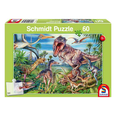 Schmidt Spiele Puzzle »Dinosaurier Bei den Dinosauriern«, 60 Puzzleteile