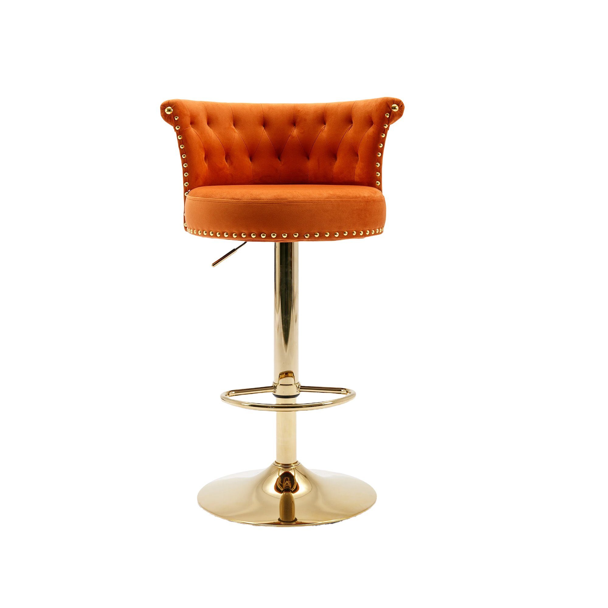 OKWISH Barhocker Tresenhocker Höhenverstellbar 2PC/ für (mit Fußstütze Barstühle setzen, Küche, Barhocker Esszimmer) Orange