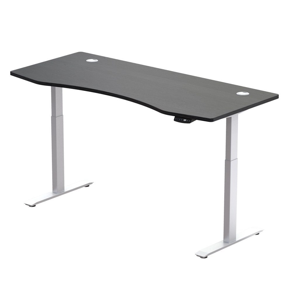1-St), cm Schwarz 3 Schreibtisch elektrischer Memory schwarz Höhenverstellung oder PROMAFIT Tischplatte (Set, Arbeitstisch Funktionen & Weiß | 150 mit 180 |