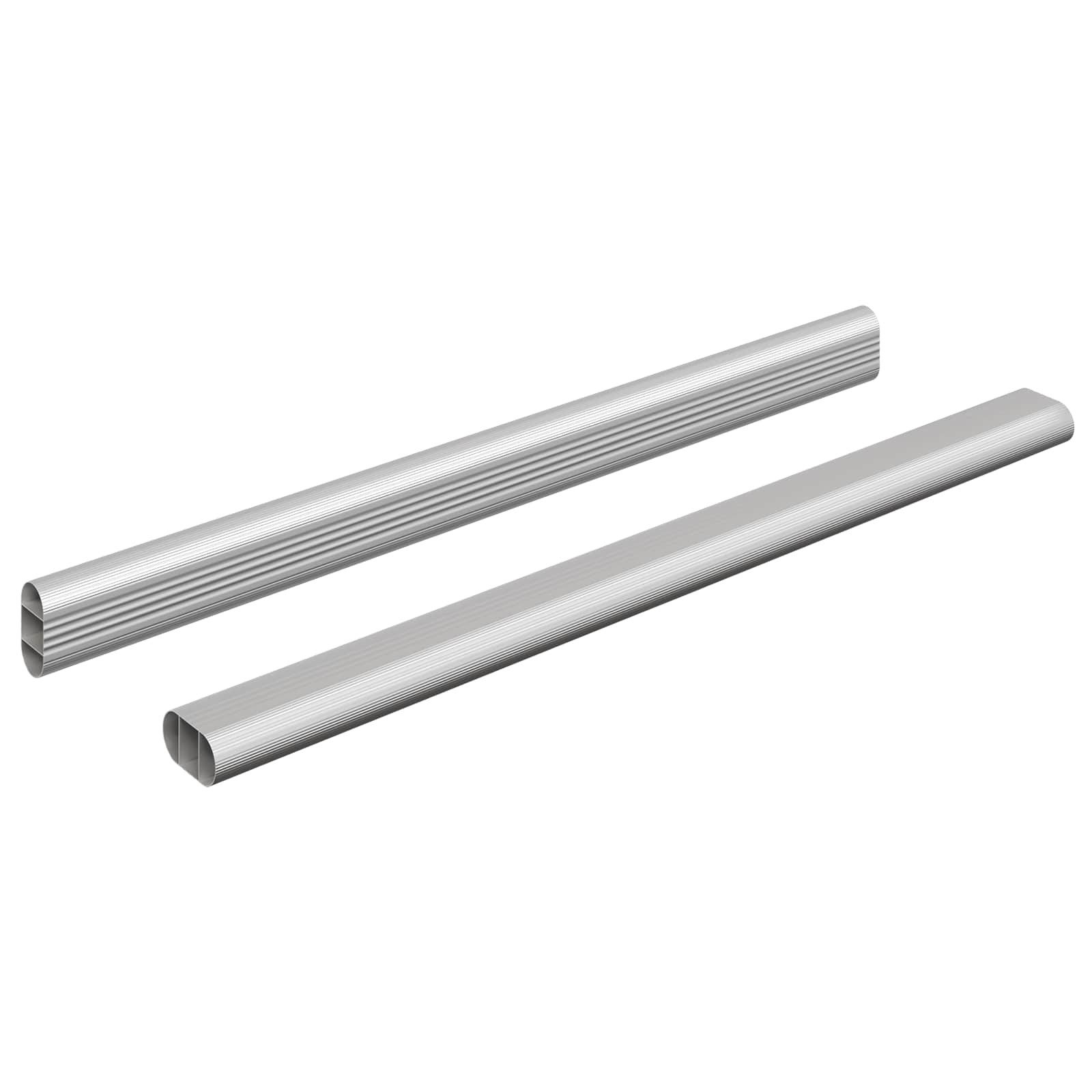 vidaXL Kleiderbügel Kleiderstange 2 stk. Silber 464 x 15 x 29 mm Aluminiumlegierung, (2-tlg)