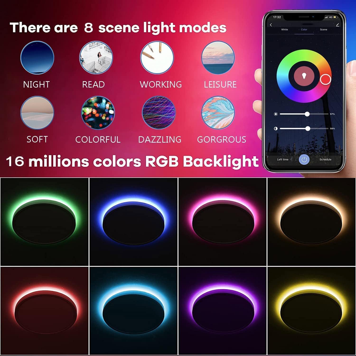 ANTEN LED Deckenleuchte Smart WiFi RGB günstig online kaufen