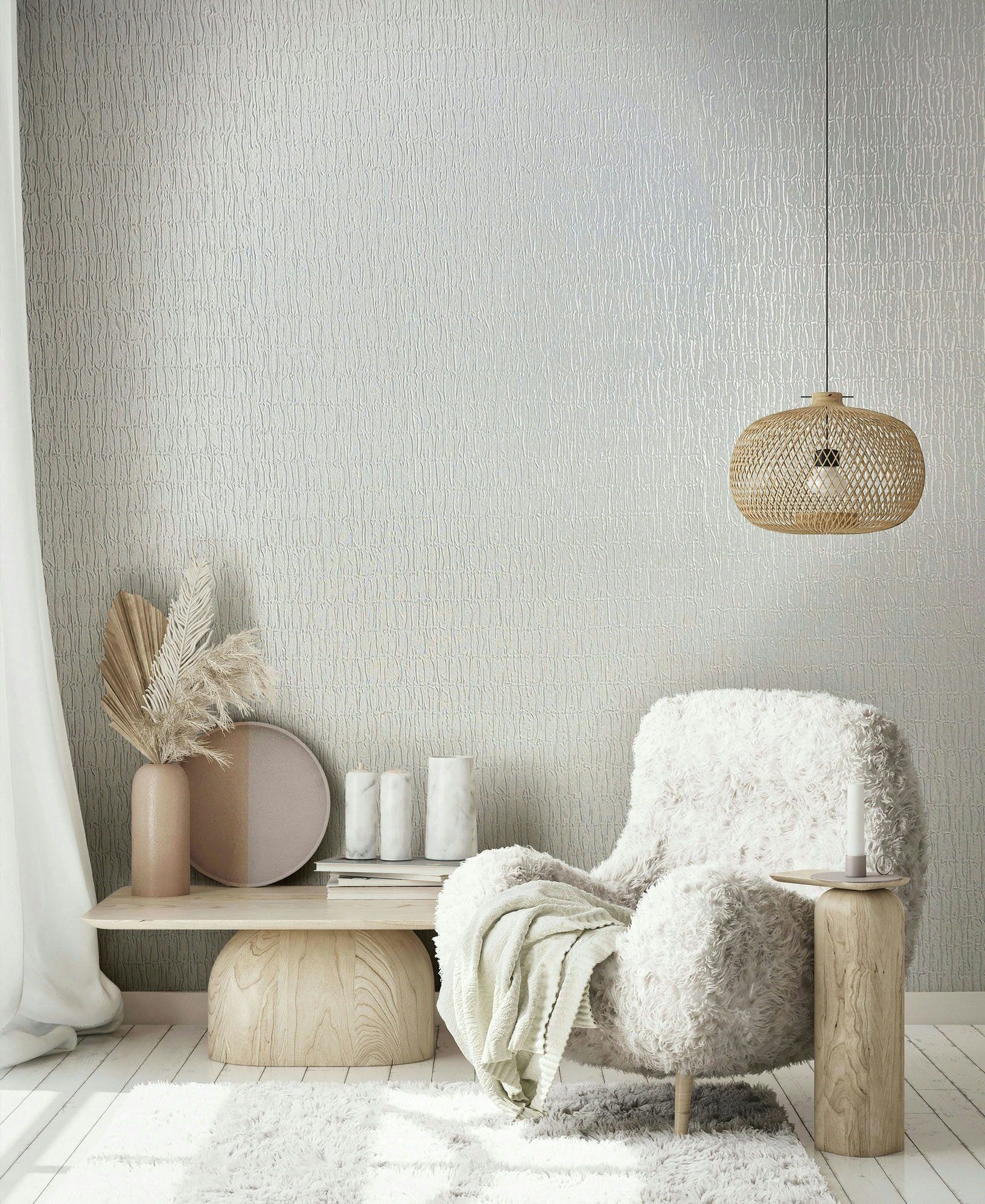 Marburg Vliestapete Textured Tones, Strukturmuster, moderne Tapete für Wohnzimmer Schlafzimmer Küche