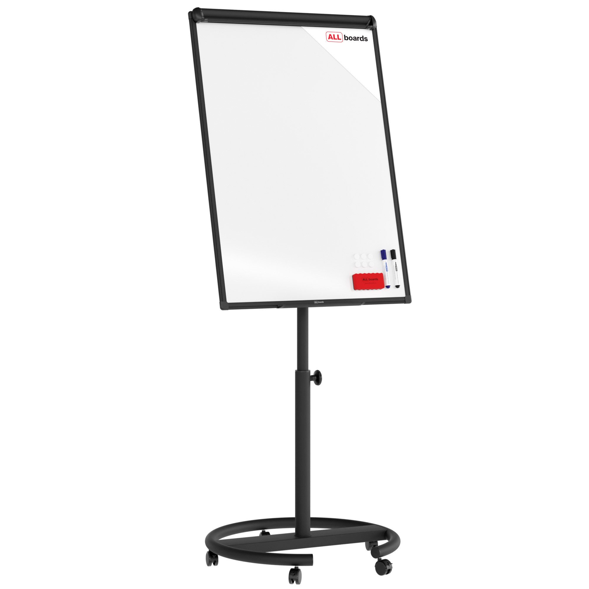 ALLboards Magnettafel Mobiles magnetisches Whiteboard-Flipchart 100×70 cm