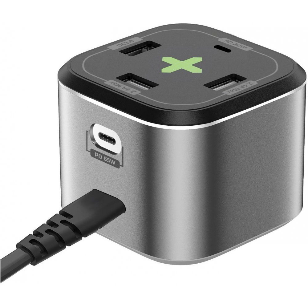 GAN USB/USB-C Ladegerät - Power Station - silber/schwarz USB-Ladegerät