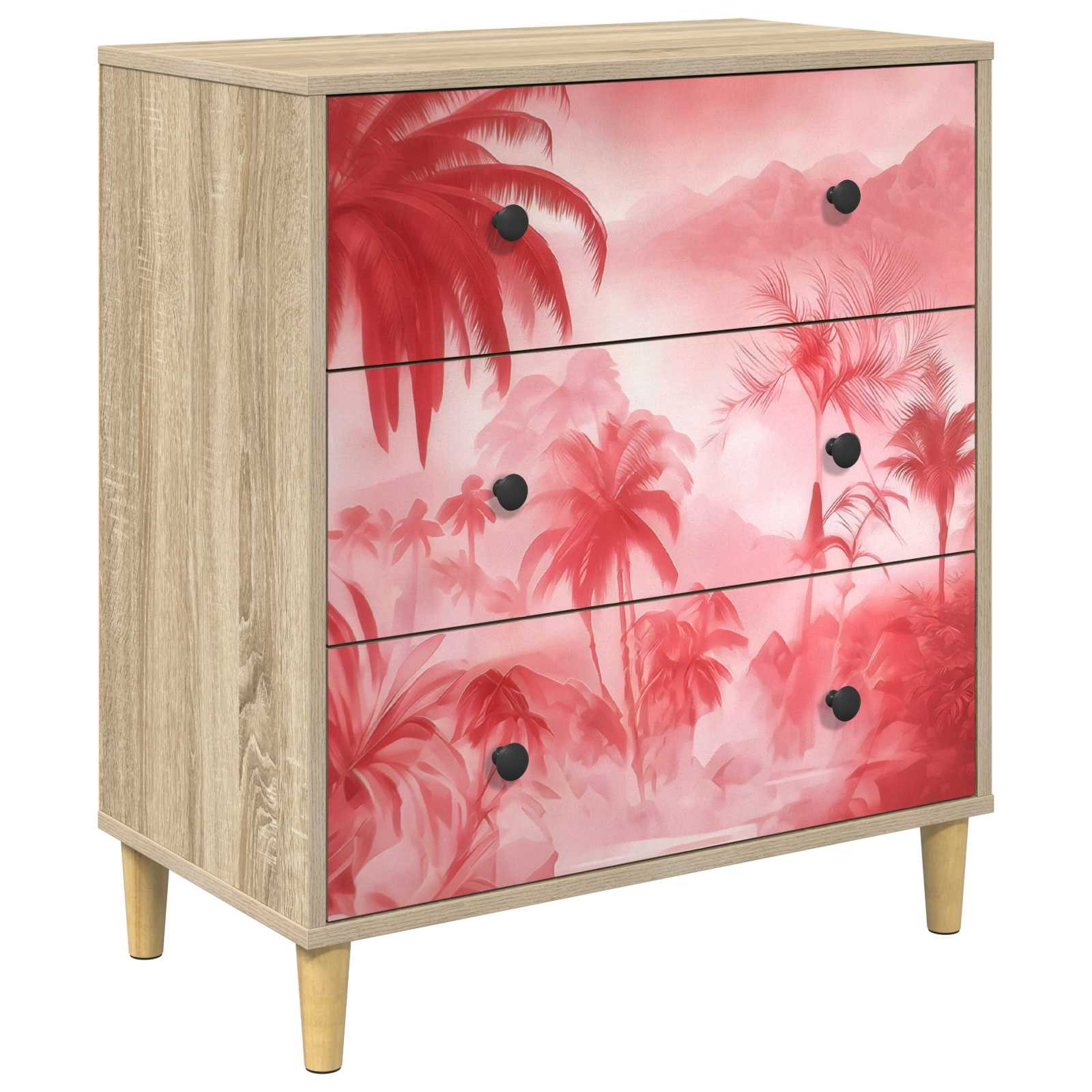 vidaXL Kommode 66 x 36,5 x 75 cm Kommode Schubladenschrank Sideboard AACHEN Rosa Palm