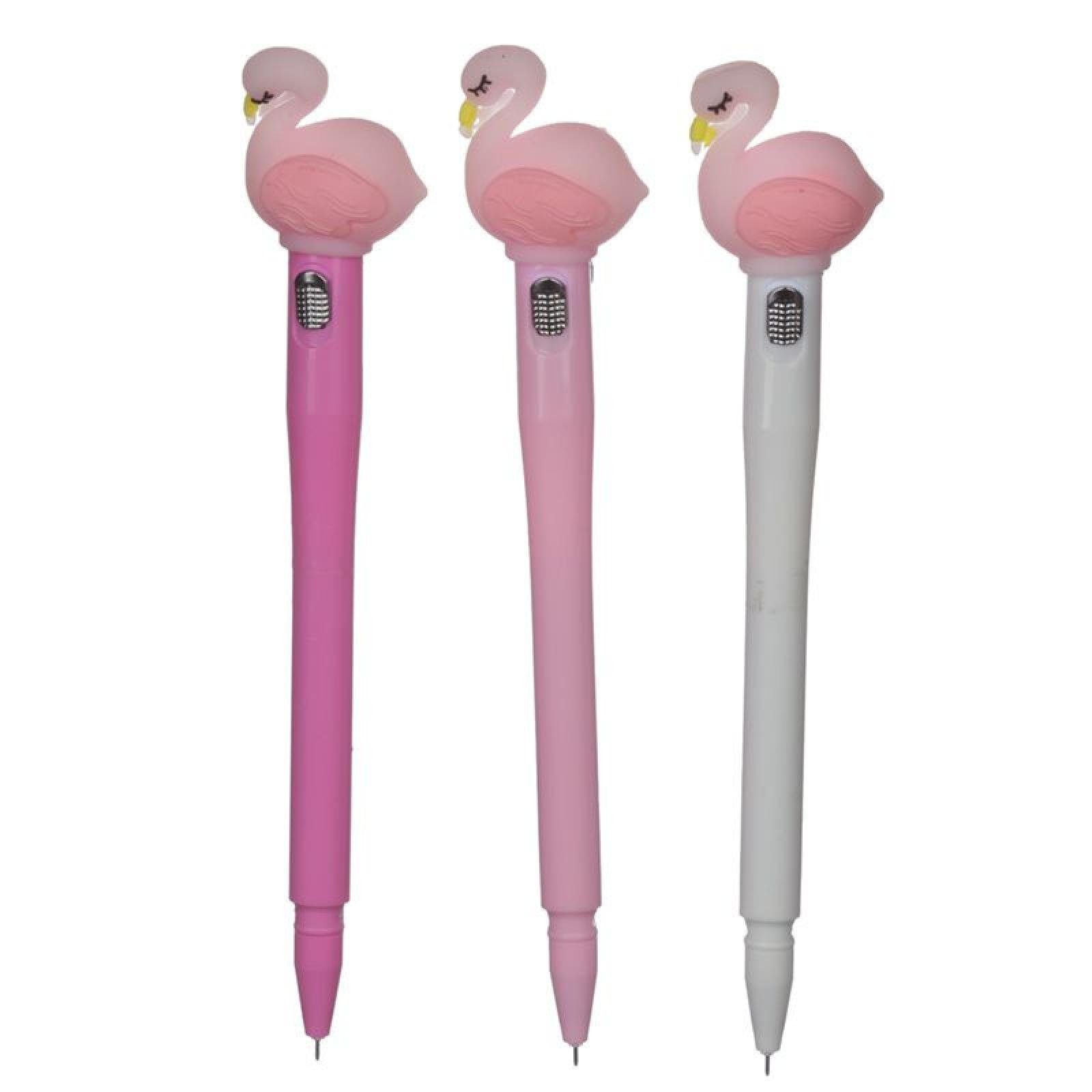 Puckator Kugelschreiber Kugelschreiber LED Stück) (pro feine Spitze Flamingo